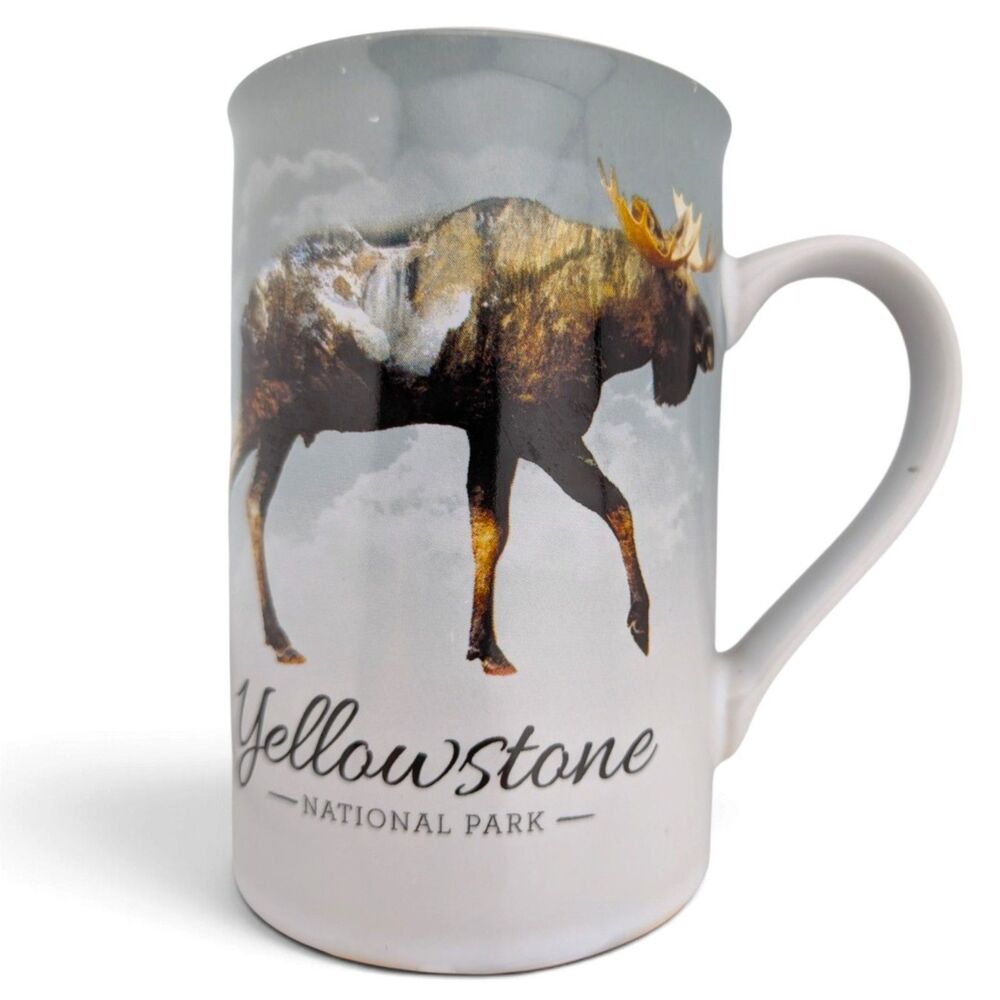 Yellowstone National Park Moose Mug Yellowstone General Stores Green Interior